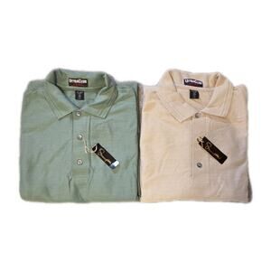 Mens XXL 100% Supima Cotton Tan Green Polo Lot Ultra Club Collection